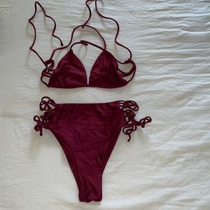 Highwaisted metallic pink bikini